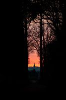 Sonnenuntergang in 's-Heerenberg mit Blick auf Hoch-Elten