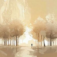 Abstract portrait walk in the forest