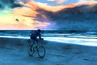 Mountainbike at the beach as art