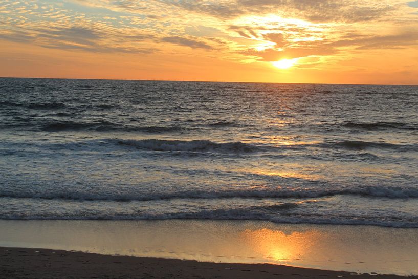 Coucher de soleil avec reflet sur l'île de Sylt par Martin Flechsig