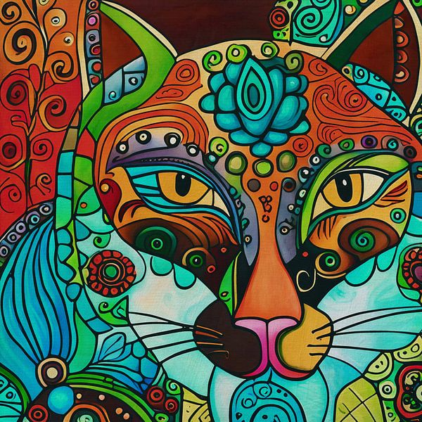 Gemälde von Crazy Cat von Jan Keteleer