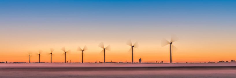 wind turbines, wind farm in the polder. by eric van der eijk