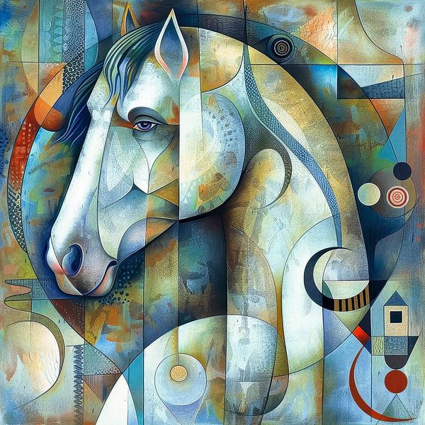 Modern horse portrait by Jutta Maria Pusl