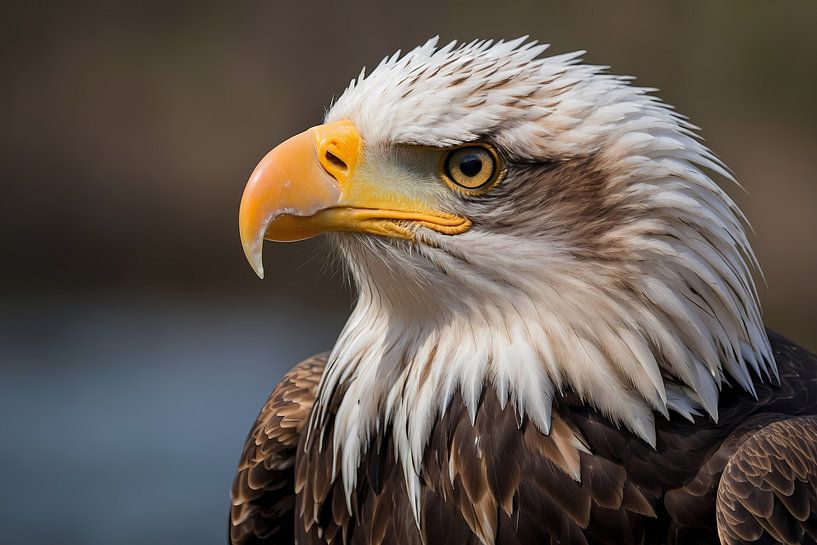 Portrait réaliste d'un aigle majestueux par Art & Soul Creations