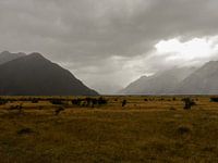 Onheilspellende vlakte in Arthur's Pass, Nieuw-Zeeland