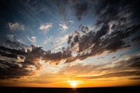 Setting sun with focus on the sky