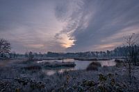Sonnenaufgang an einem kalten Tag in der Hatertse Venne