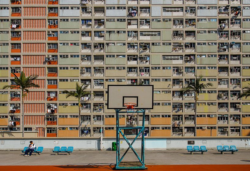 Colourful basketball court Hong Kong by Ton van den Boogaard