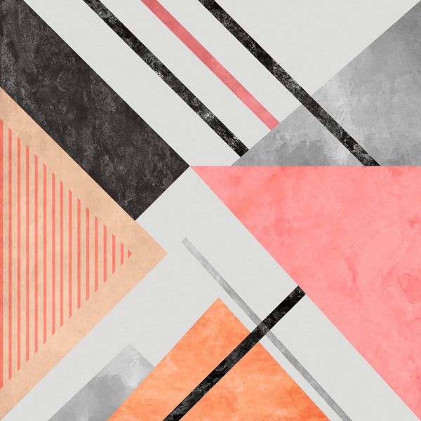 Geometrisch patroon met driehoeken 3 van Angel Estevez