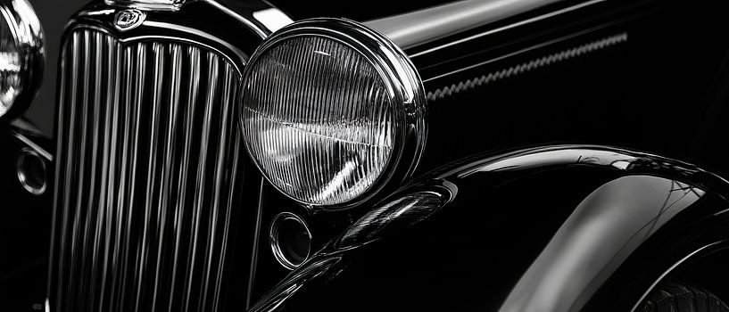 Classic car headlight - black and white by Poster Art Shop