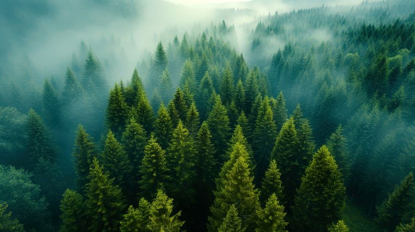 Mélodies brumeuses parmi les épicéas par ByNoukk
