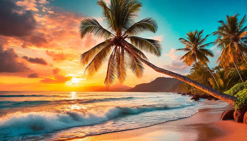 Plage de rêve avec palmiers par Mustafa Kurnaz