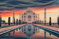 Lever de Soleil sur le Taj Mahal