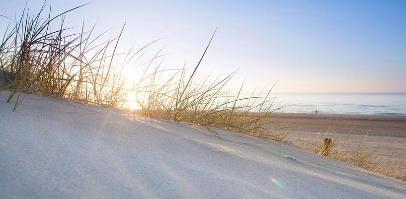 Dutch beach at sunset by Arjan van Duijvenboden