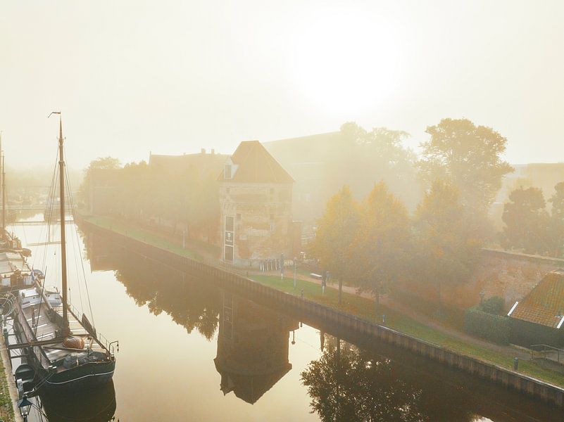 Zwolle Thorbeckegracht during a foggy autumn morning by Sjoerd van der Wal Photography