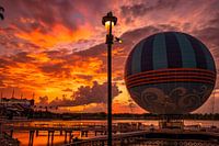 Disney springs tijdens zonsondergang