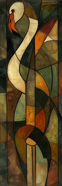 Flamant rose Art abstrait par Poster Art Shop