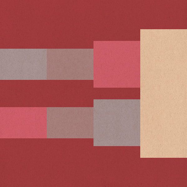 Abstrakte geometrische Kunst in warmem Terrakotta, Rosa, Grau und Beige von Dina Dankers