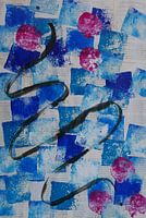 Blue abstract, cheerful design.