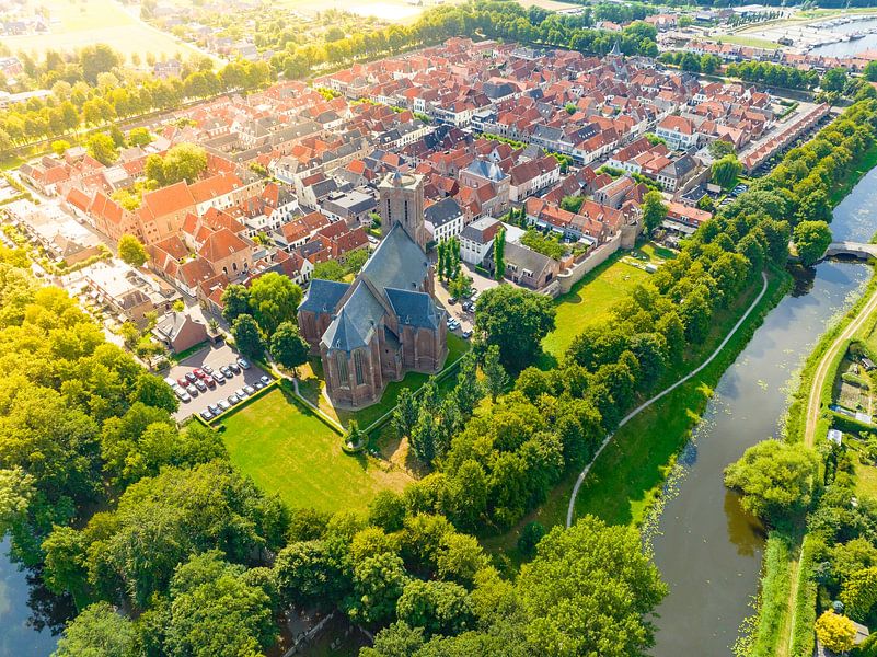 Elburg alte Stadtmauer von oben gesehen von Sjoerd van der Wal Fotografie