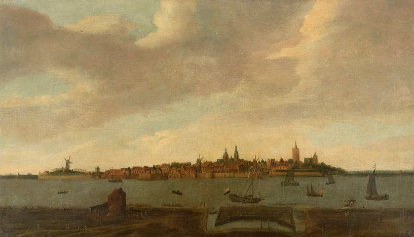 Vue de Heusden, Monogrammist FK (Noordelijke Nederlanden), 1625 - 1674 par Des maîtres magistraux