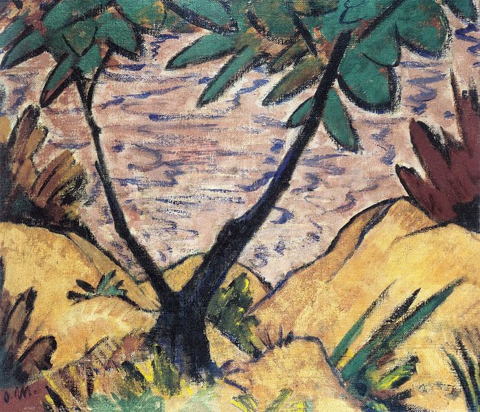 Landscape with a forked tree, Otto Mueller - ca1920 by Atelier Liesjes
