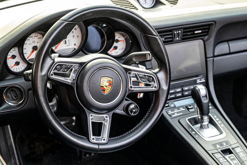 Porsche 911 Turbo S sports car dashboard by Sjoerd van der Wal Photography
