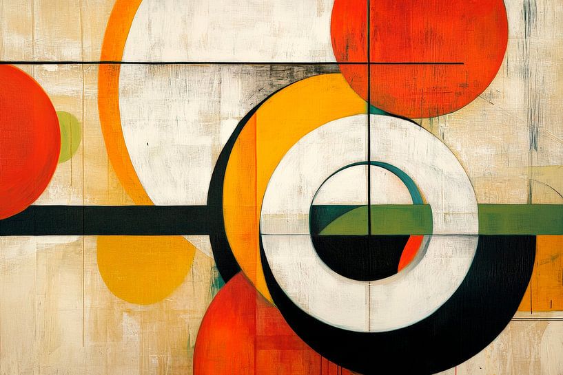 Colour play of geometry Circles in harmonious dance Abstract by Poster Art Shop