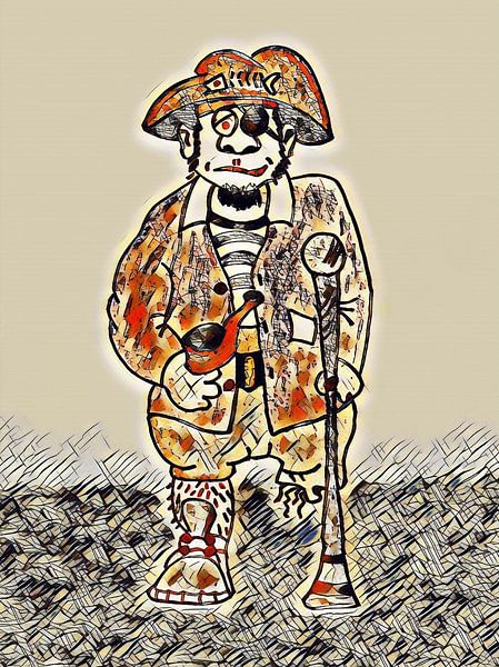 Piraten-Zeichnung digital bearbeitet von Jose Lok