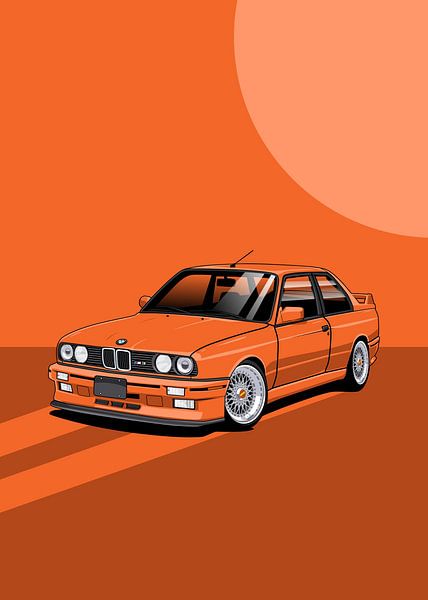 Kunstauto BMW E30 M3 orange von D.Crativeart