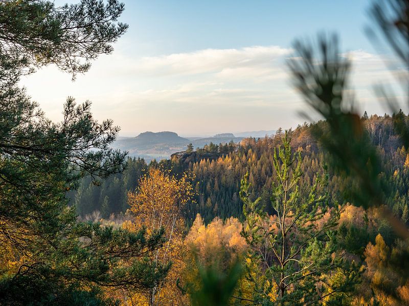 Großer Zschirnstein, Sächsische Schweiz - Pfaffenstein und Festung Königstein von Pixelwerk
