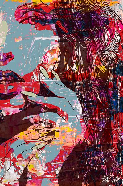 Thinking of you! - Women&#039;s face with hands pose by The Art Kroep