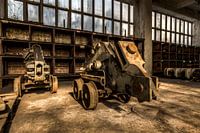 Verfallende alte Maschinen aus einem stillgelegten Kohlebergwerk in Deutschland