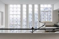 Window party in old school in Haarlem with stained glass