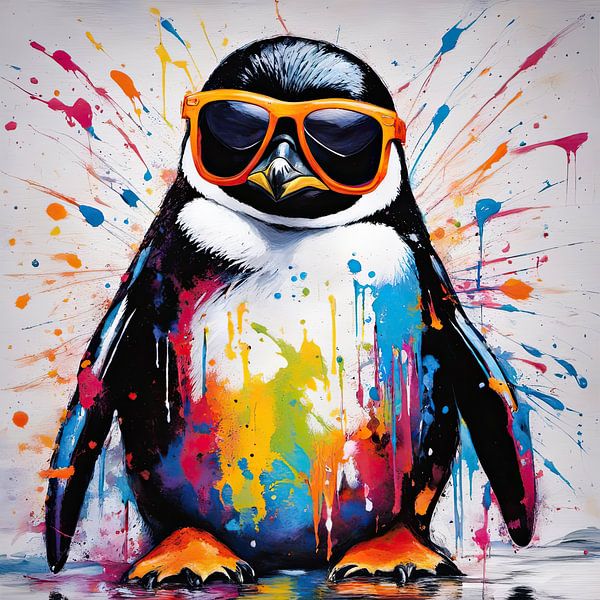 PopArt Pinguin 09.60 von Blickfänger Gemälde