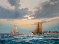 Fässer auf See vor der Insel Urk