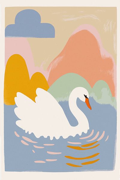 Swan In Lake par Treechild