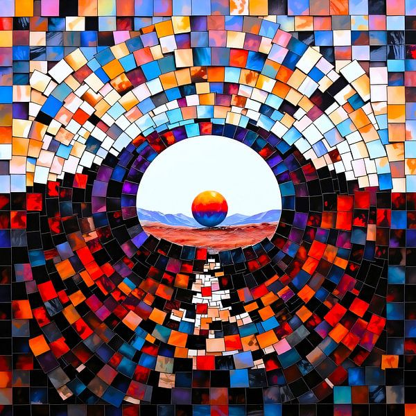 Vue mosaïque abstraite du silence par A.D. Digital ART