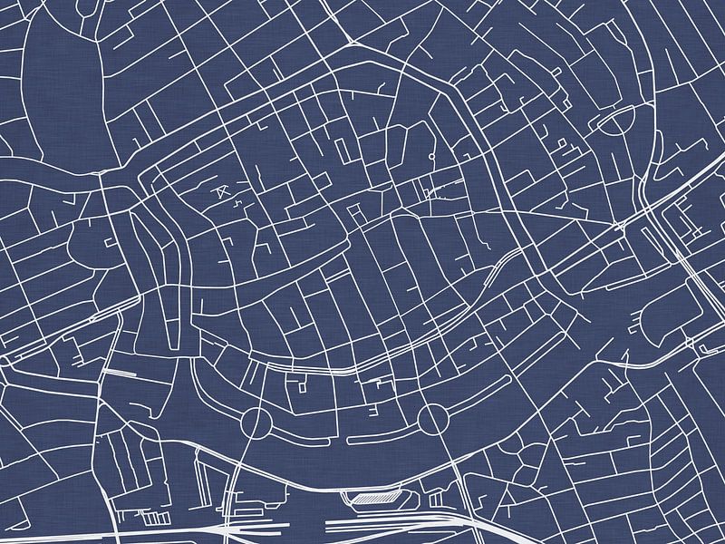 Map of Groningen Centrum in Royal Blue by De Kaartenwinkel