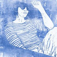 blue peace in stripes