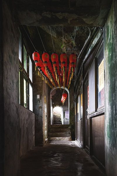 Lantern inside an old temple by Andreas Jansen