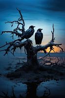 Raben auf totem Baum