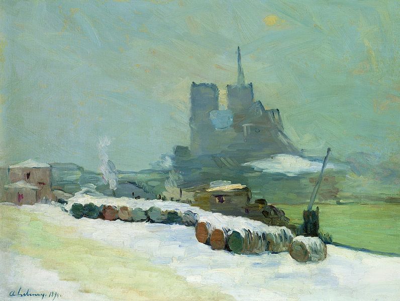 Albert Charles Lebourg, Perspektive Notre Dame, 1894 von finemasterpiece