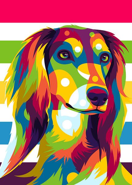 Saluki Dog Portrait in Pop Art Style by Lintang Wicaksono