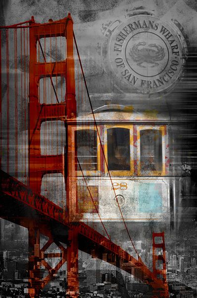 City-Art SAN FRANCISCO Collage II par Melanie Viola