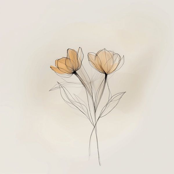 Tulpen auf Leinwand abstrakt von Mel Digital Art