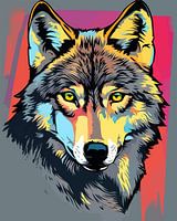 Eloquente Euphorie: Pop-Art Grauer Wolf