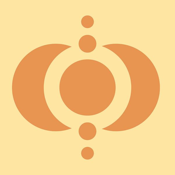 Lune dorée sur sable beige par Mad Dog Art