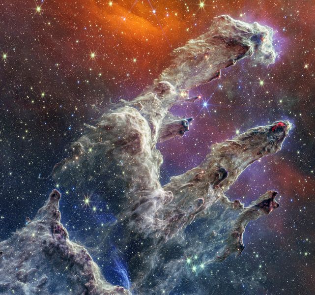 Pillars of Creation (NIRCam and MIRI Composite Image) by NASA and Space