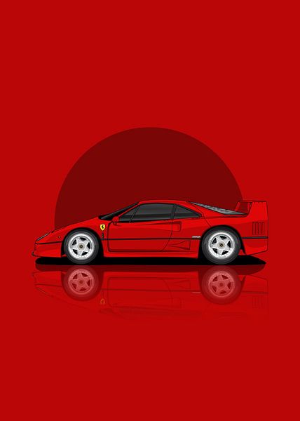 Art 1989 ferrari f40 Red by D.Crativeart